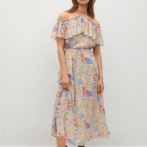 Mango Sleeveless Flowy Maxi Dress